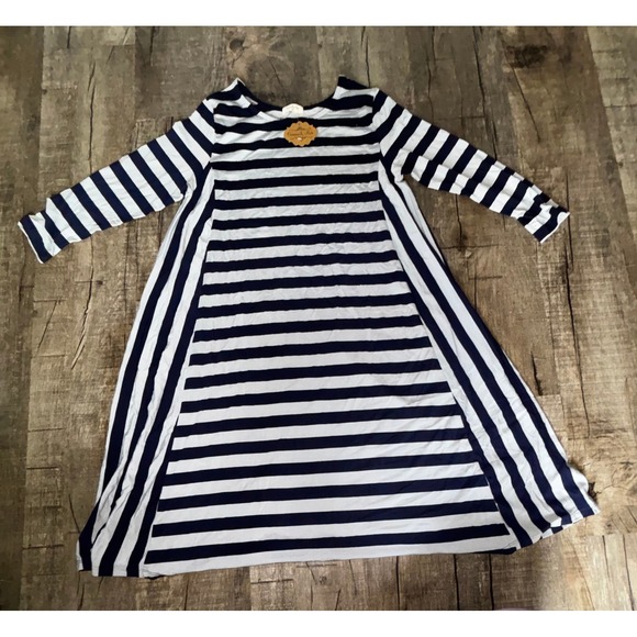 Occasionally Made Dresses & Skirts - Occasionally Made Womens Navy Blue White Striped A-Line Swing Dress NWT Small